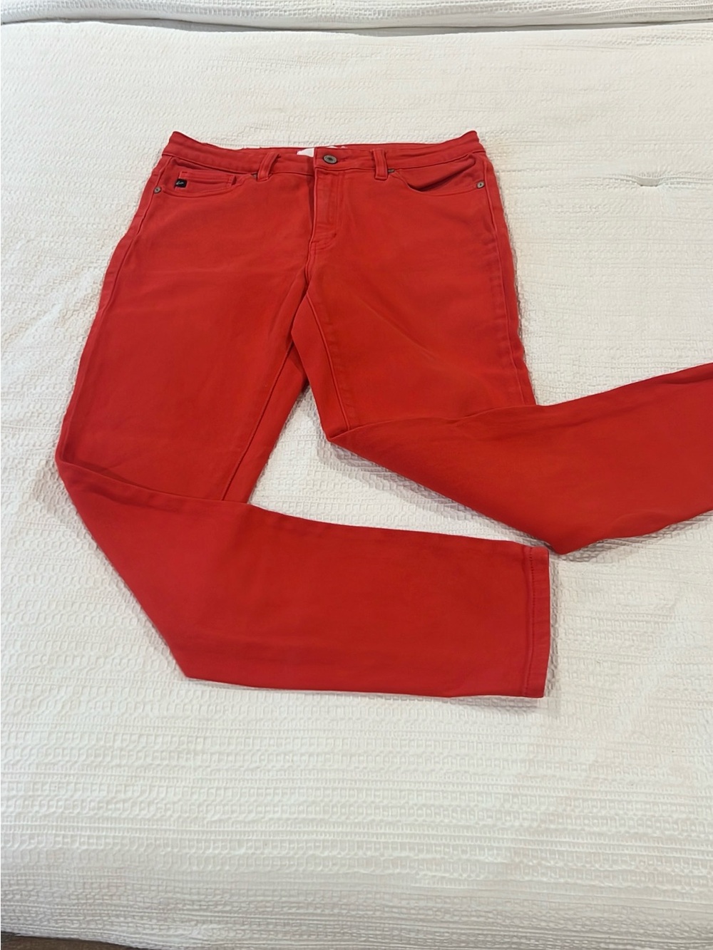 Kancan Red Skinny Jeans Women’s Size 11/29 Mid Rise Stretch Straight Leg Denim